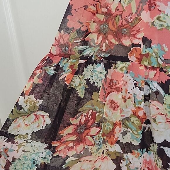 DRESS FORUM Brown and Orange Floral Maxi Skirt Size Small - Picture 3 of 10
